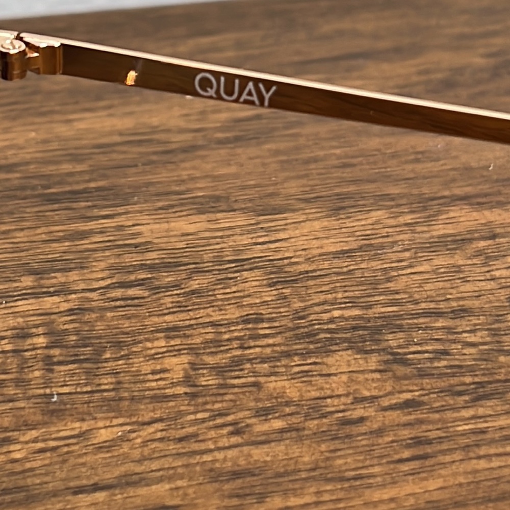 QUAY High Key Two Tone 56mm Aviator Sunglasses Gold/Brown Maroon - Picture 11 of 11